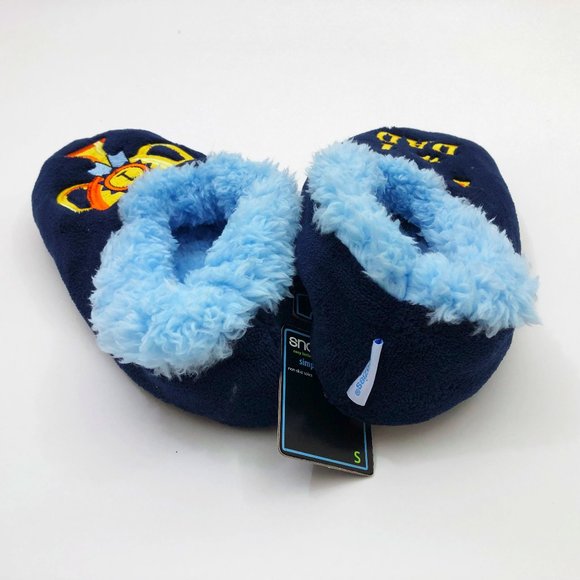 NWT Snoozies Men's #1 DAD Slippers Small 7/8 Navy Blue Non Skid Soles - Picture 3 of 6